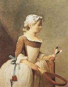 Jean Baptiste Simeon Chardin Girl with a Racquet and Shuttlecock (mk08) USA oil painting artist